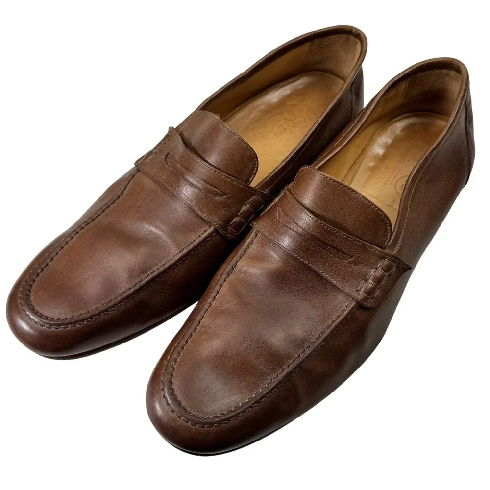 Bexley Monterenzio Penny Loafers Men EU 43 US 10 Brown Leather Blake Dress Shoes